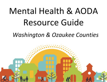Washington & Ozaukee Counties Resource Guide Mental 