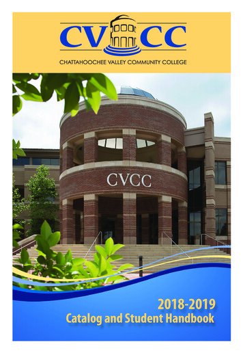 2018-2019 Catalog And Student Handbook - CV