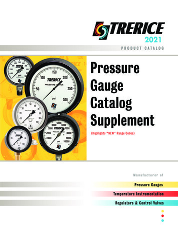 PRODUCT CATALOG Pressure Gauge Catalog Supplement
