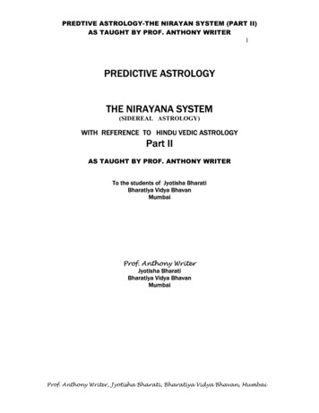 PREDICTIVE ASTROLOGY THE NIRAYANA SYSTEM
