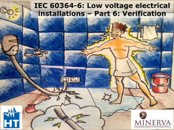IEC 60364-6: Low Voltage Electrical Installations – Part 6 .