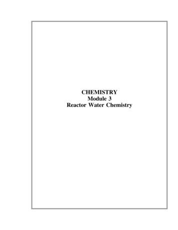 CHEMISTRY Module 3 Reactor Water Chemistry