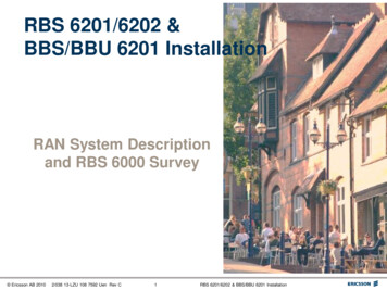 RBS 6201/6202 & BBS/BBU 6201 Installation