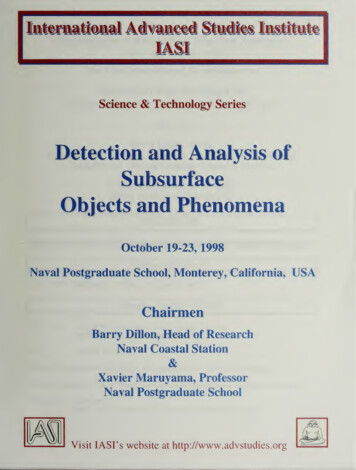 Detection And Analysis Of Subsurface Objects And Phenomena
