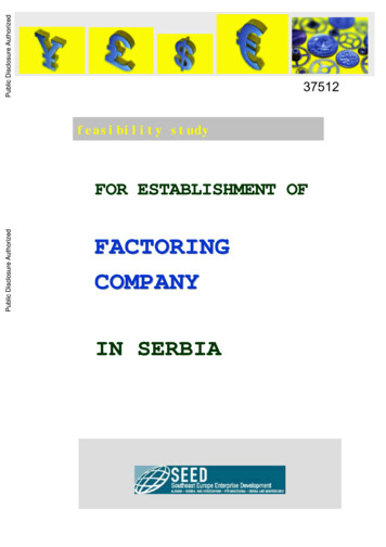 ST Serbia Factoring Eng - World Bank