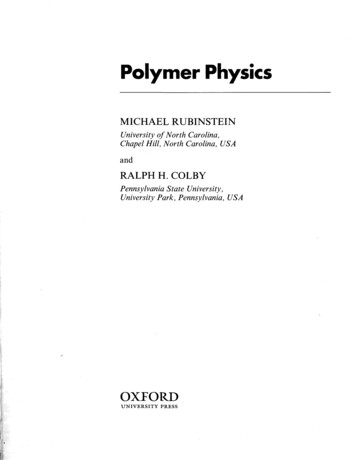 Polymer Physics - GBV