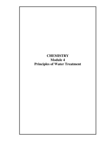 CHEMISTRY Module 4 Principles Of Water Treatment