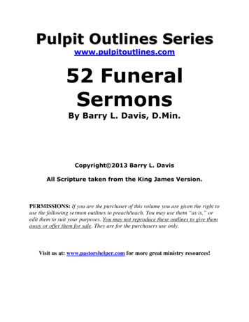52 Funeral Sermons Edited - Sermon Outlines You Can Preach