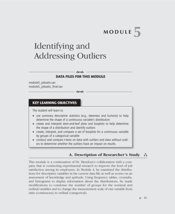 Identifying And Addressing Outliers - SAGE Pub