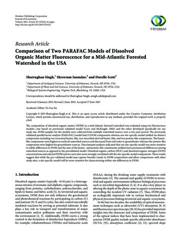 Research Article Comparison Of Two PARAFAC Models Of .