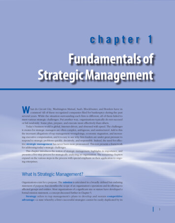 Fundamentals Of Strategic Management