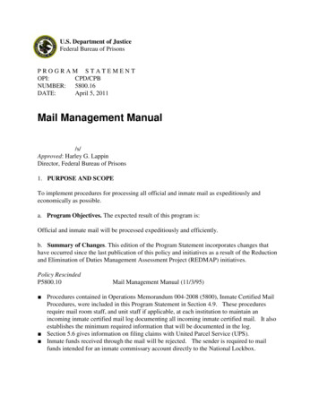 Mail Management Manual - BOP
