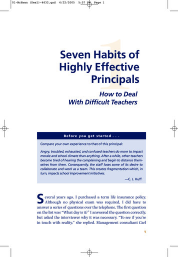 Seven Habits Of Highly EffectivePrincipals