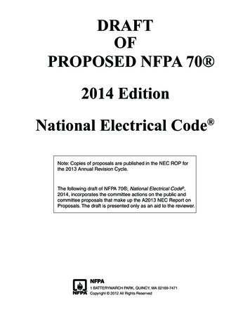 DRAFT OF PROPOSED NFPA 70 2014 Edition National Electrical .