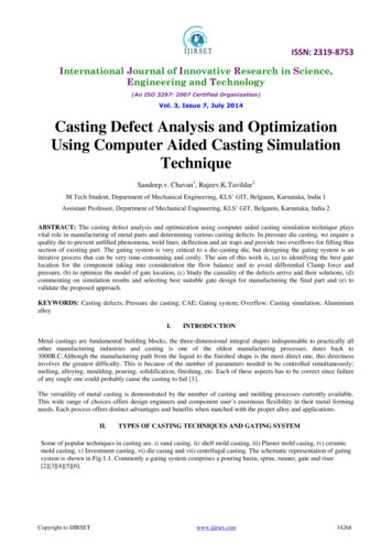 Casting Defect Analysis And Optimization Using Computer .