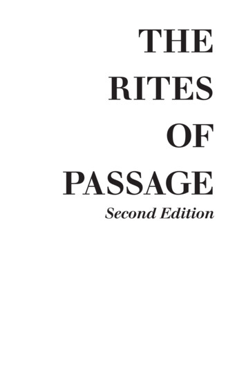 THE RITES OF PASSAGE - The University Of Chicago Press