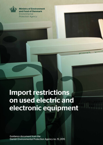 Import Restrictions On Used Electric And Electronic Equipment