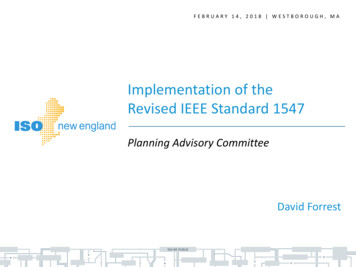 Implementation Of The Revised IEEE Standard 1547