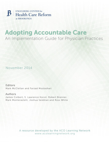 Adopting Accountable Care - Brookings
