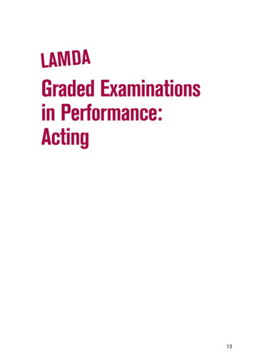 Graded Examinations In Performance: Acting