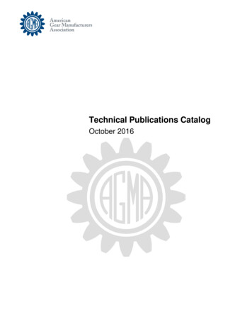 Technical Publications Catalog - AGMA