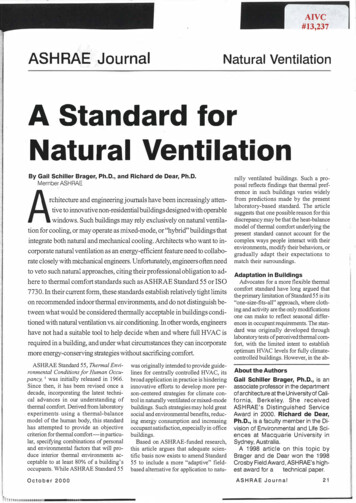 A Standard For Natural Ventilation - AIVC