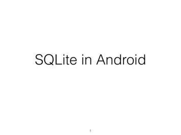 SQLite In Android - University Of Texas At Austin