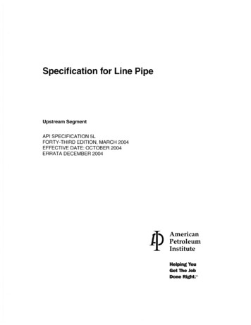 API 5L: Specification For Line Pipe