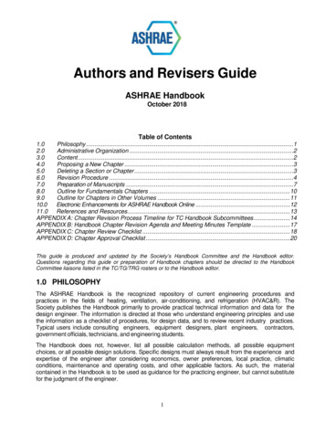 Authors And Revisers Guide - ASHRAE