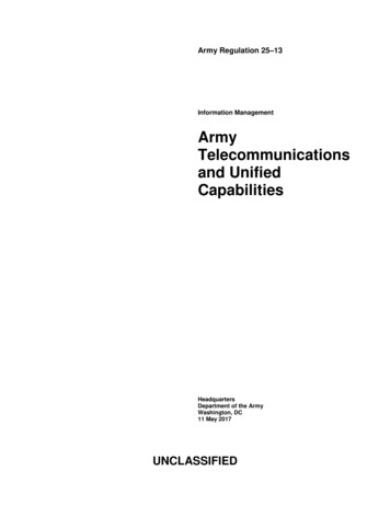 Army Telecommunications And Unified Capabilities