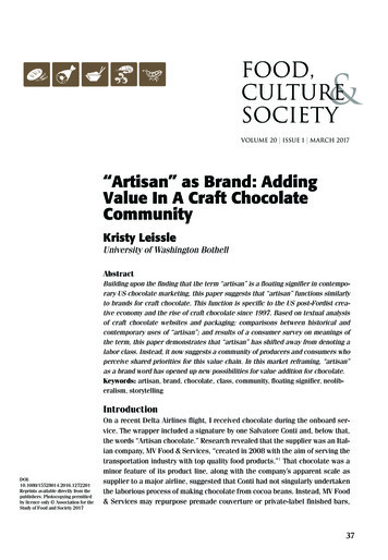 “Artisan” As Brand: Adding Value In A Craft Chocolate .