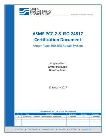 ASME PCC-2 & ISO 24817 Certification Document