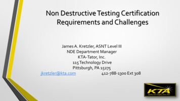 Non Destructive Testing Certification Requirements And .