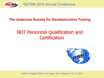 NDT Personnel Qualification And Certification