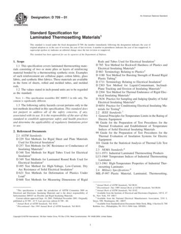 Standard Speciﬁcation For Laminated Thermosetting Materials