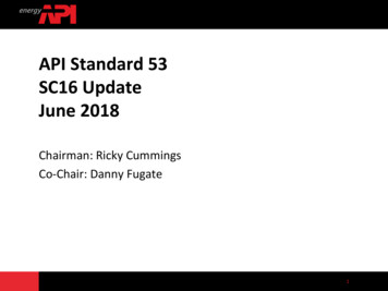 API Standard 53 SC16 Update June 2018