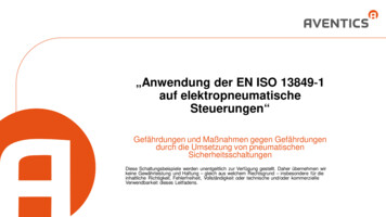„Anwendung Der EN ISO 13849‐1 Auf Elektropneumatische .