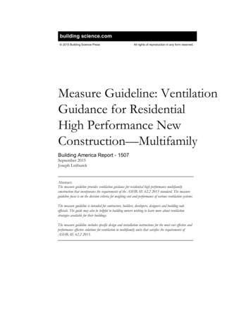 Measure Guideline: Ventilation Guidance For Residential .