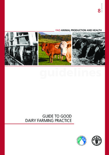 Guide To Good Dairy Farming Practice