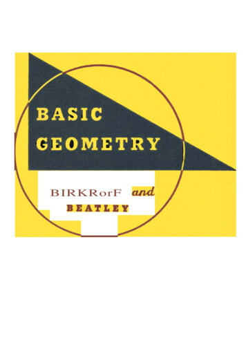 Basic Geometry Birkhoff And Beatley - Chelsea Publishing .