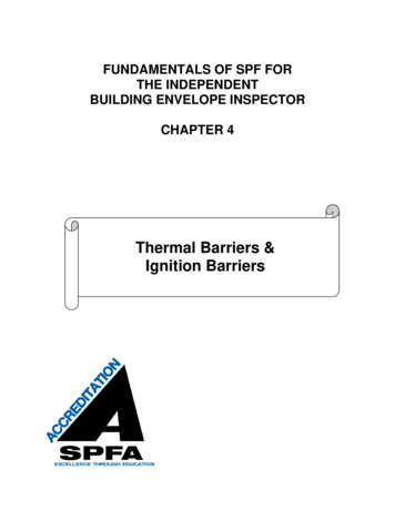 Thermal Barriers & Ignition Barriers