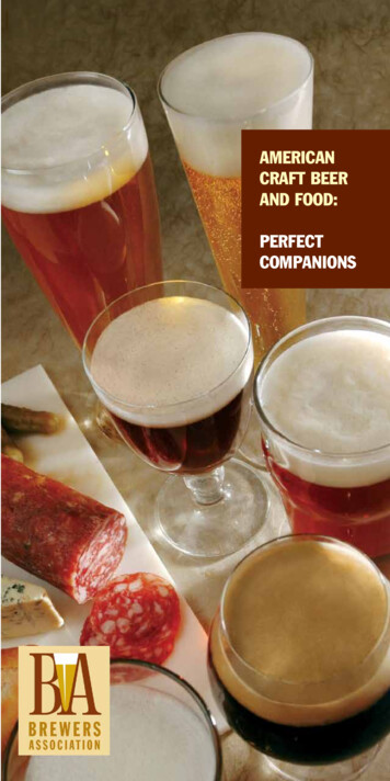 AMERICAN CRAFT BEER AND FOOD: PERFECT COMPANIONS