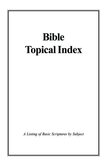 Bible Topical Index - Giveshare 