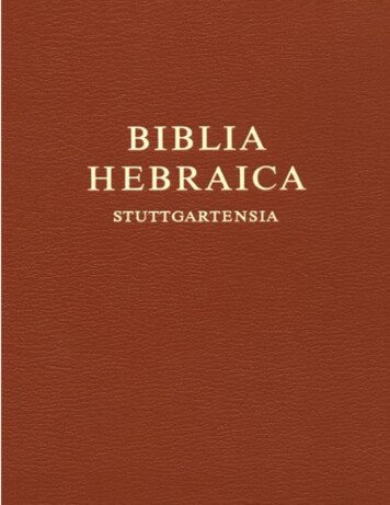 BÍBLIA HEBRAICA STUTTGARTENCIA TRANSLITERADA
