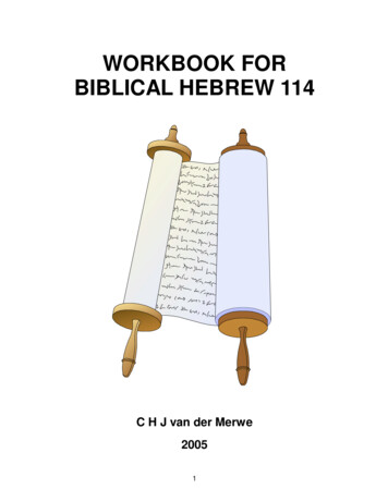 WORKBOOK FOR BIBLICAL HEBREW 114