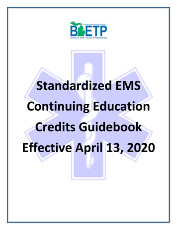 Standardized EMS Continuing Education Credits Guidebook .