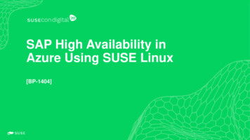 SAP High Availability In Azure Using SUSE Linux