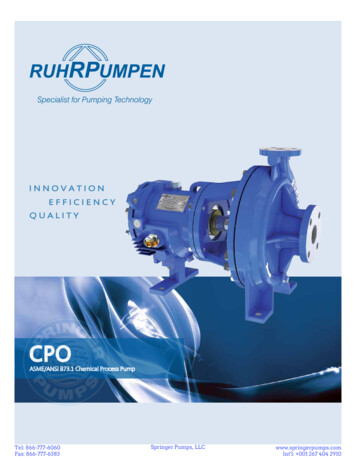 CPO & CPO-L ASME / ANSI B73.1 Chemical Process Pump