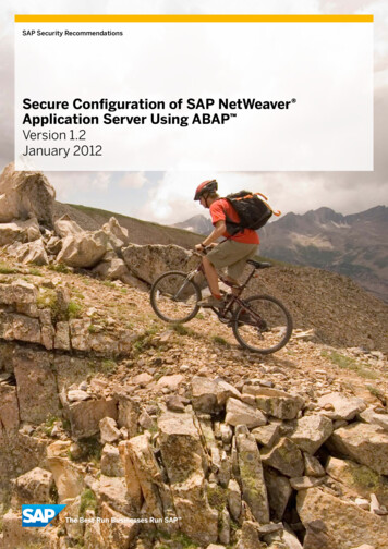 Secure Configuration Of SAP NetWeaver Application Server .