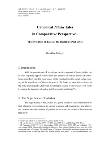 Canonical Jātaka Tales In Comparative Perspective
